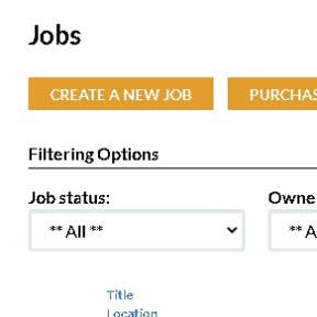 Select "CREATE A NEW JOB."