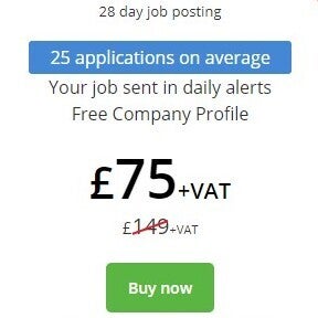 Select your preferred job posting package and click "Buy Now."