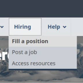 Click on "Post a job" in the "Hiring" menu.