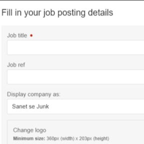 Fill in the job posting details.