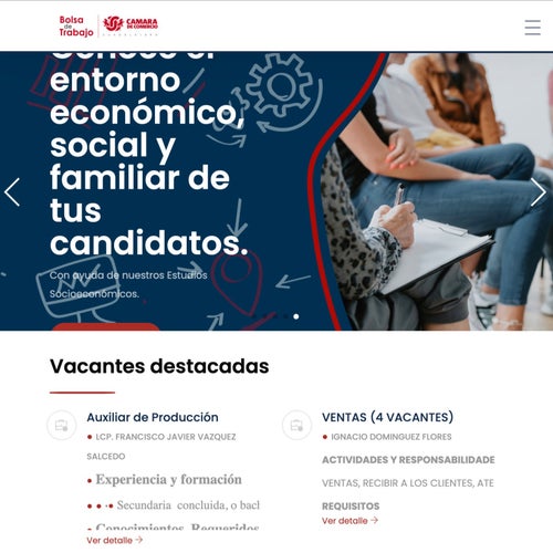 Publicar en Bolsa de Trabajo Cámara de Comercio:
