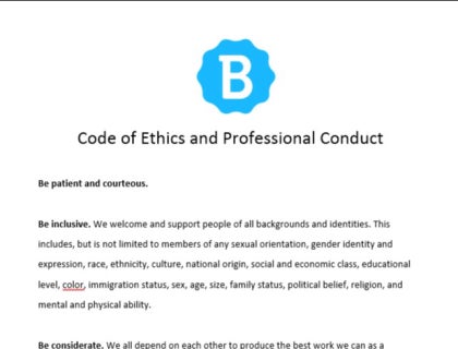 Code of ethics and professional conduct sample.