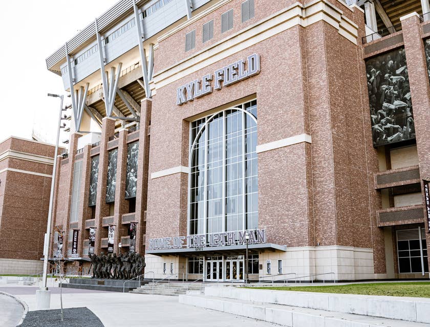 The exterior of Kyle Field in College Station, Texas.