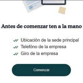 Comenzar el registro.