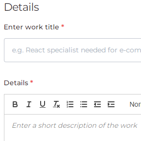 Start the project posting process.