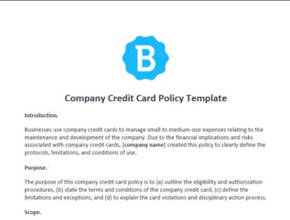 credit card template word