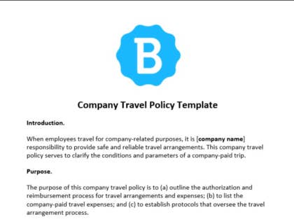 purpose of business travel policy