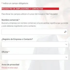 Completa el registro.