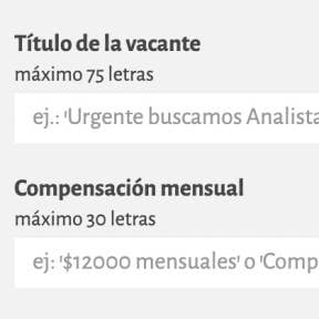 Completa la información principal de la vacante.