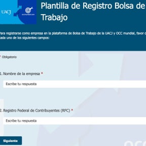 Completa la Plantilla de Registro Bolsa de Trabajo.