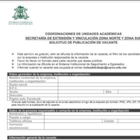 Completa la solicitud de publicación de vacante