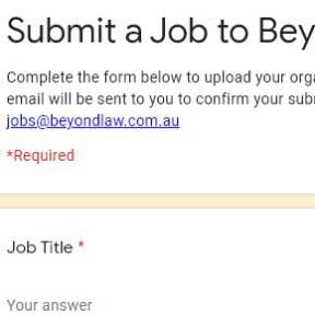 Complete the online job posting form.
