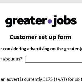 Complete the Customer Setup Form.