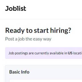 Complete the job ad form.