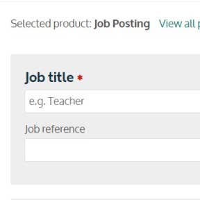 Complete the job ad form.