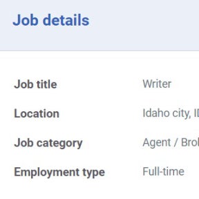 Complete the job ad form.
