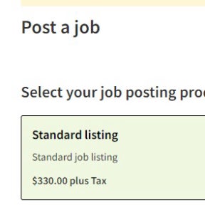 Complete the job ad form.