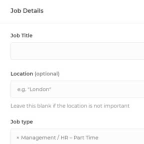 Enter your job details.