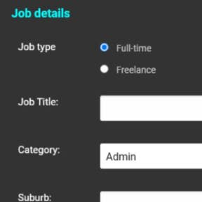 Complete the job details.