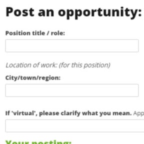 Enter your job posting details.