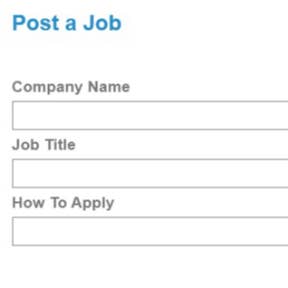 Complete the job posting form.