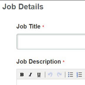 Complete the online job details form.