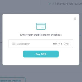 Complete the payment and post your job.