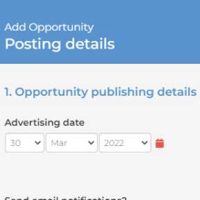 Complete the posting details form.