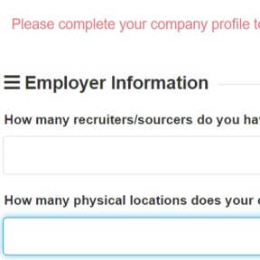 Complete your company profile.
