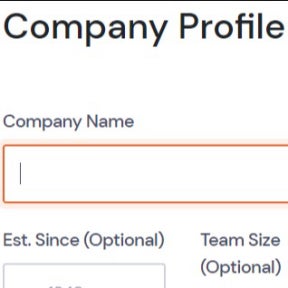 Complete your company profile.