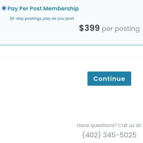 Confirm your job posting plan.