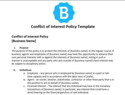 Conflict Of Interest Policy Conflict Of Interest Policy