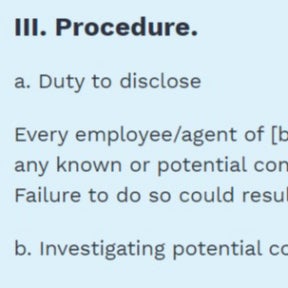 Outline the procedure for handling conflict.