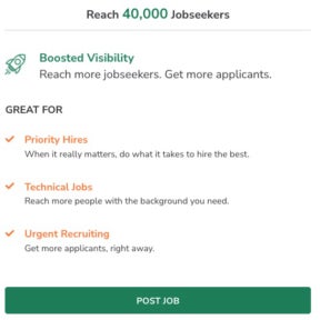 Select a job posting plan.