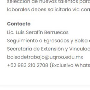 Contacta vía correo electrónico.