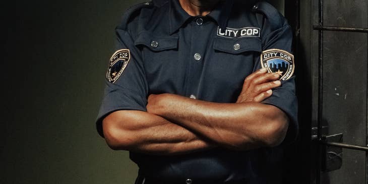 A corrections officer on duty.