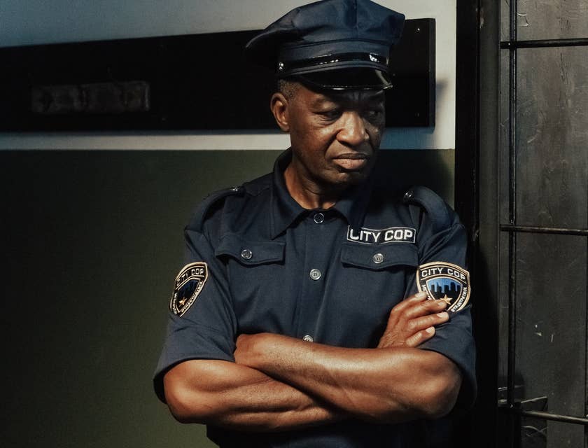 A corrections officer on duty.