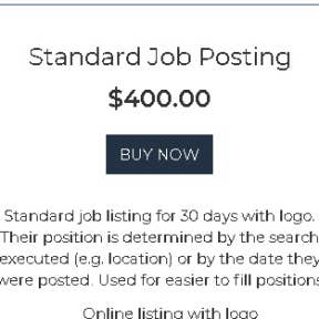 Choose your job posting package.