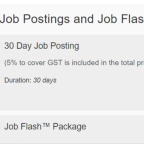 Select a job posting plan.