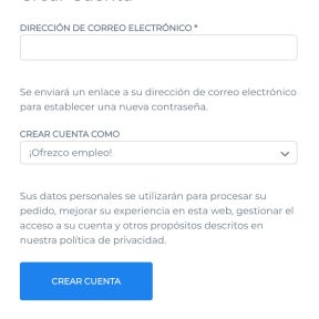 Crea una cuenta.