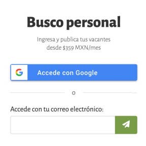 Crea una cuenta de reclutador.