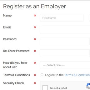 Create an employer account.