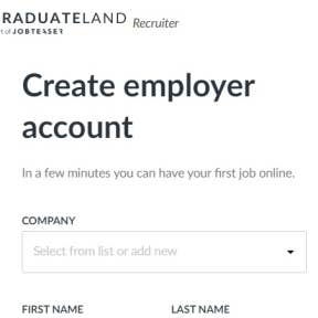 Create an employer account.