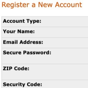 Create your account.