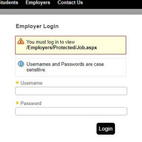 Create an employers account.