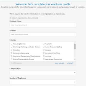Create your employer profile.