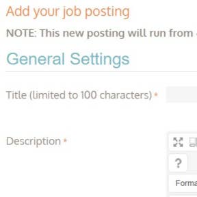 Create your job post.