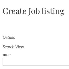 Create your job post.