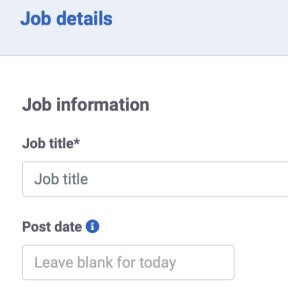 Create your job post.