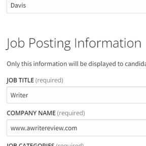 Create your job posting.